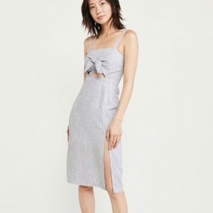 Abercrombie & Fitch cutout linen blend midi